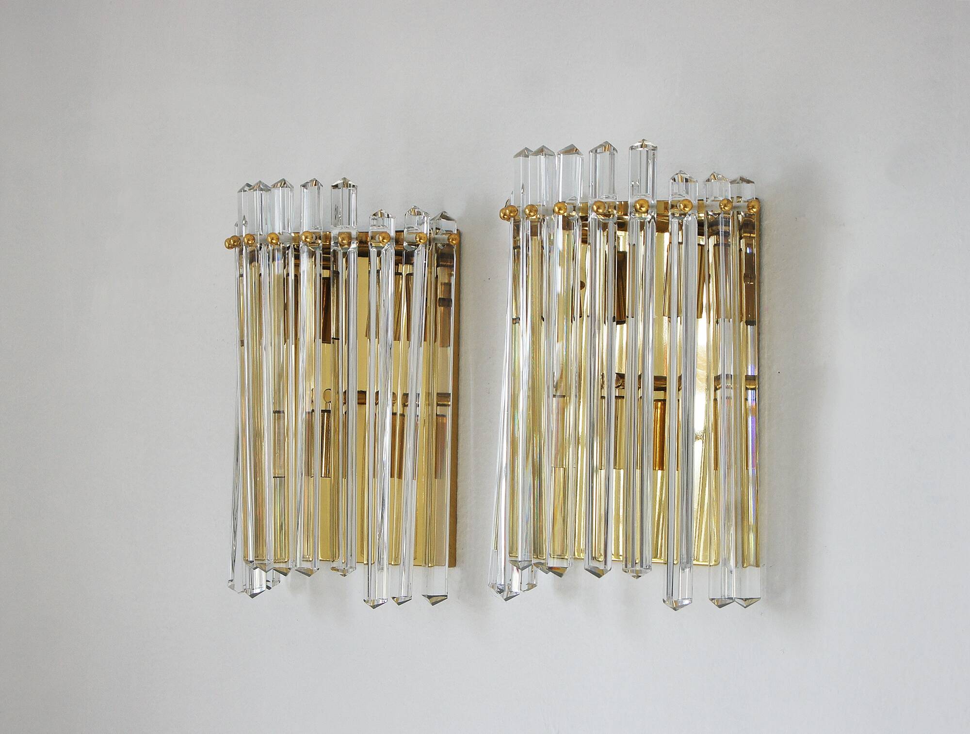 Two Large Wall Lamps in Style Venini