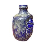 Vase en céramique bleu cobalt, grand format, Strehla Keramik, Allemagne, années 1960