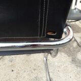 6 Bauhaus armchairs steel and leather / design