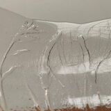 Large glass bowl from the mid-century by Heiniä Kainalossa for Humppila, Finland.