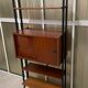 Italian footcase bookcase from the 60s in teak and metal