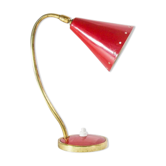 Lampe de table rouge design des années 50