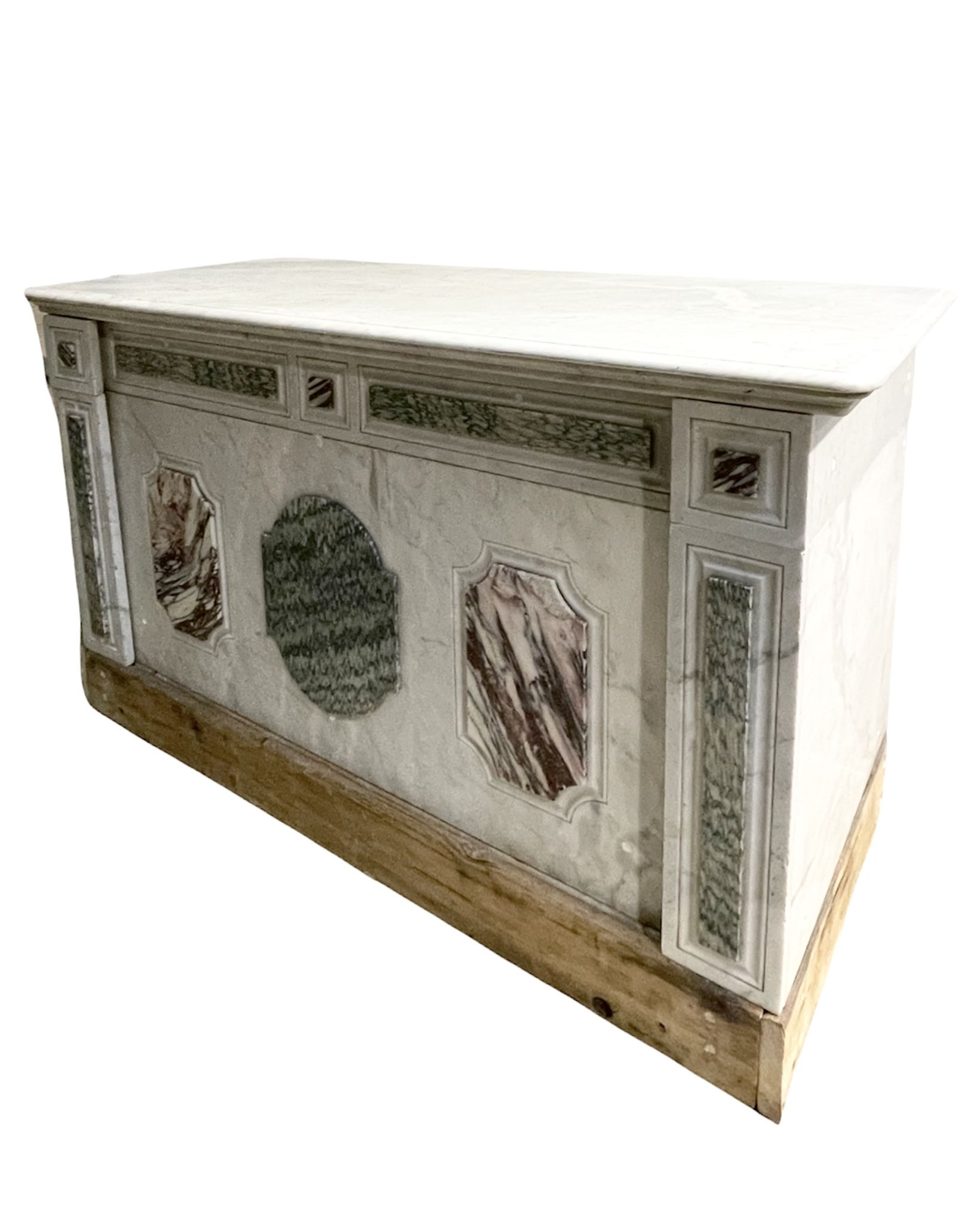 Meuble de métier comptoir marbre boucherie 1920