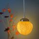 Vintage art deco globe pendant light in ochre opaline