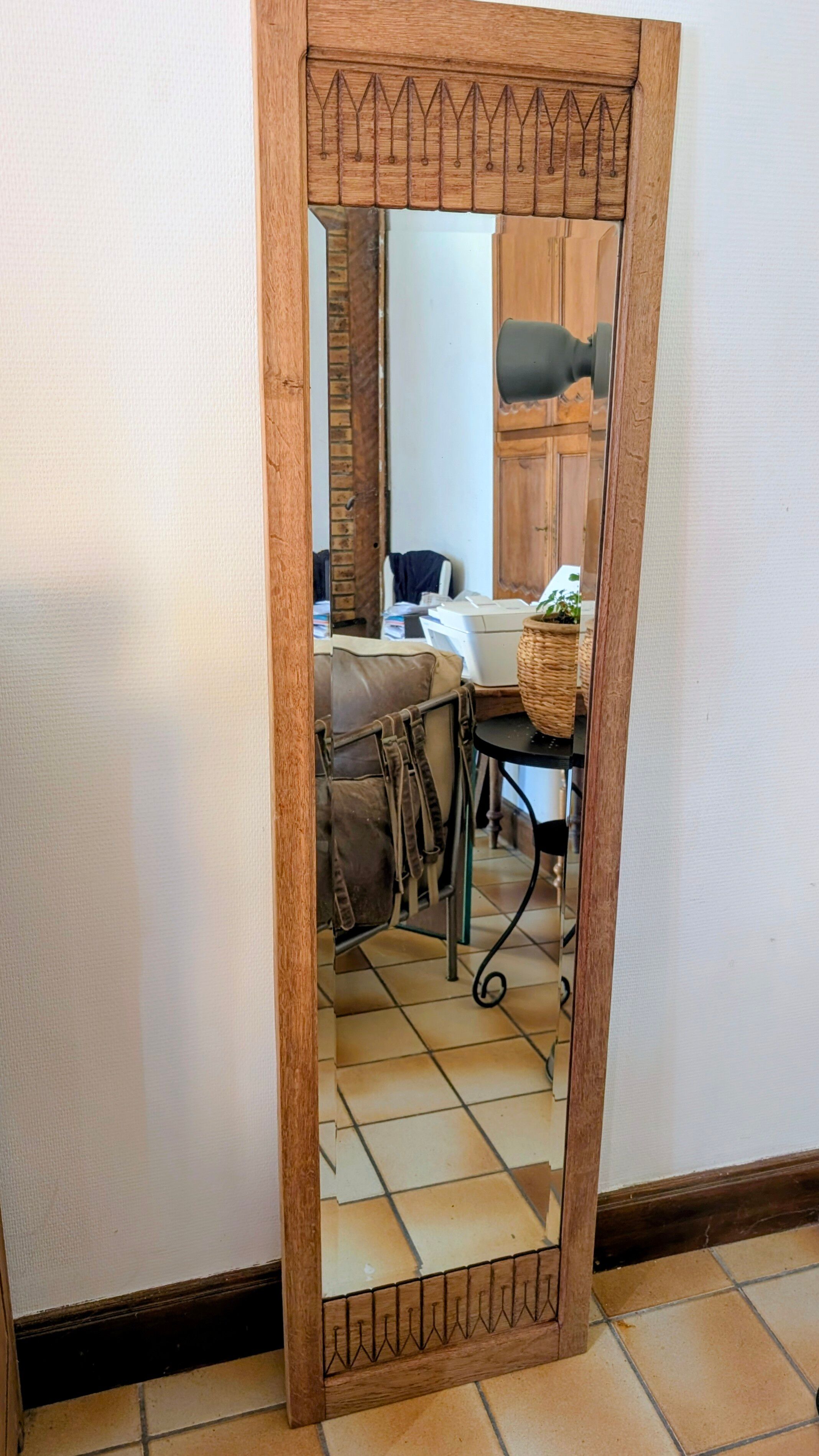 Oak mirror