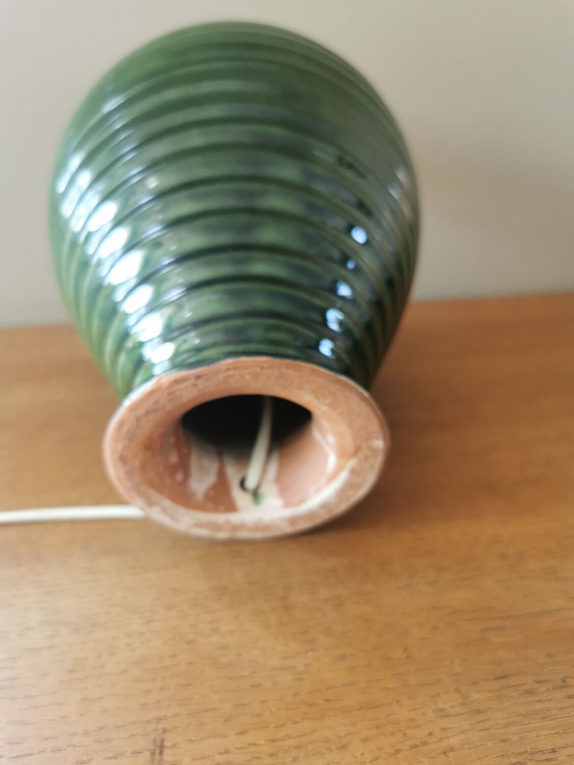 Vintage green ceramic lamp base