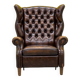 Brown vintage handmade chesterfield recliner armchair