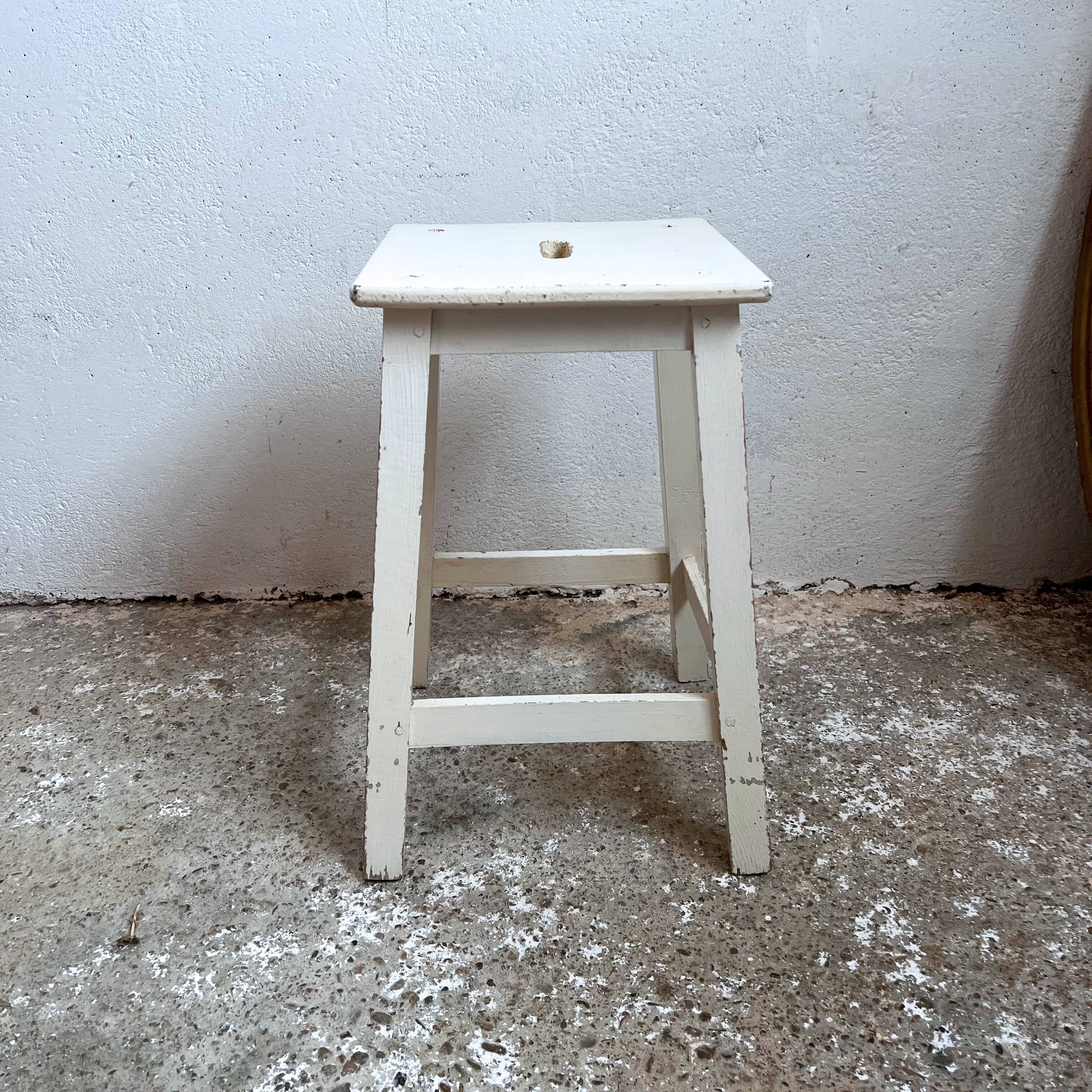 Wooden workshop stool