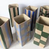 Check, Stripe & Gingham Large Square Vases