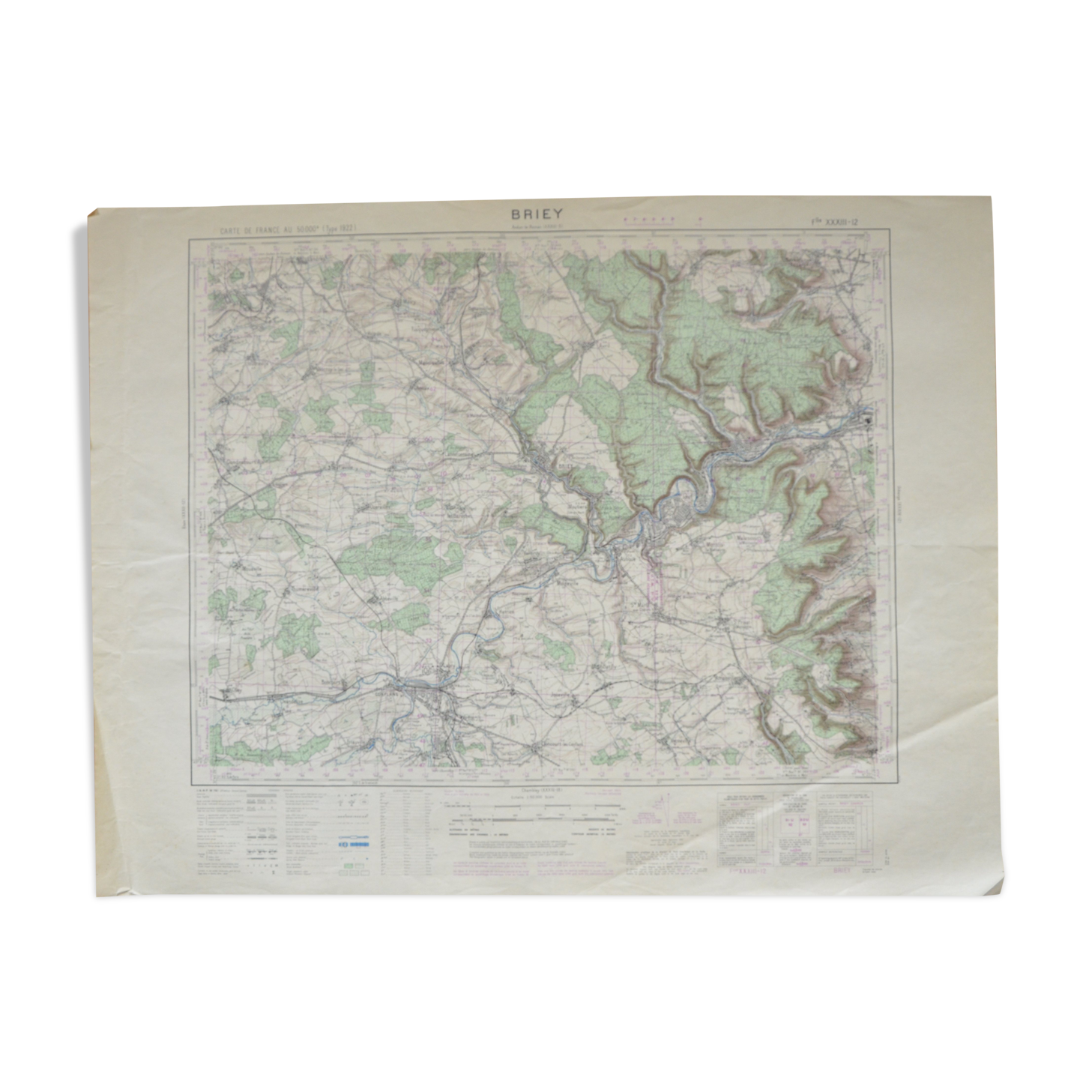 Vintage map of Briey