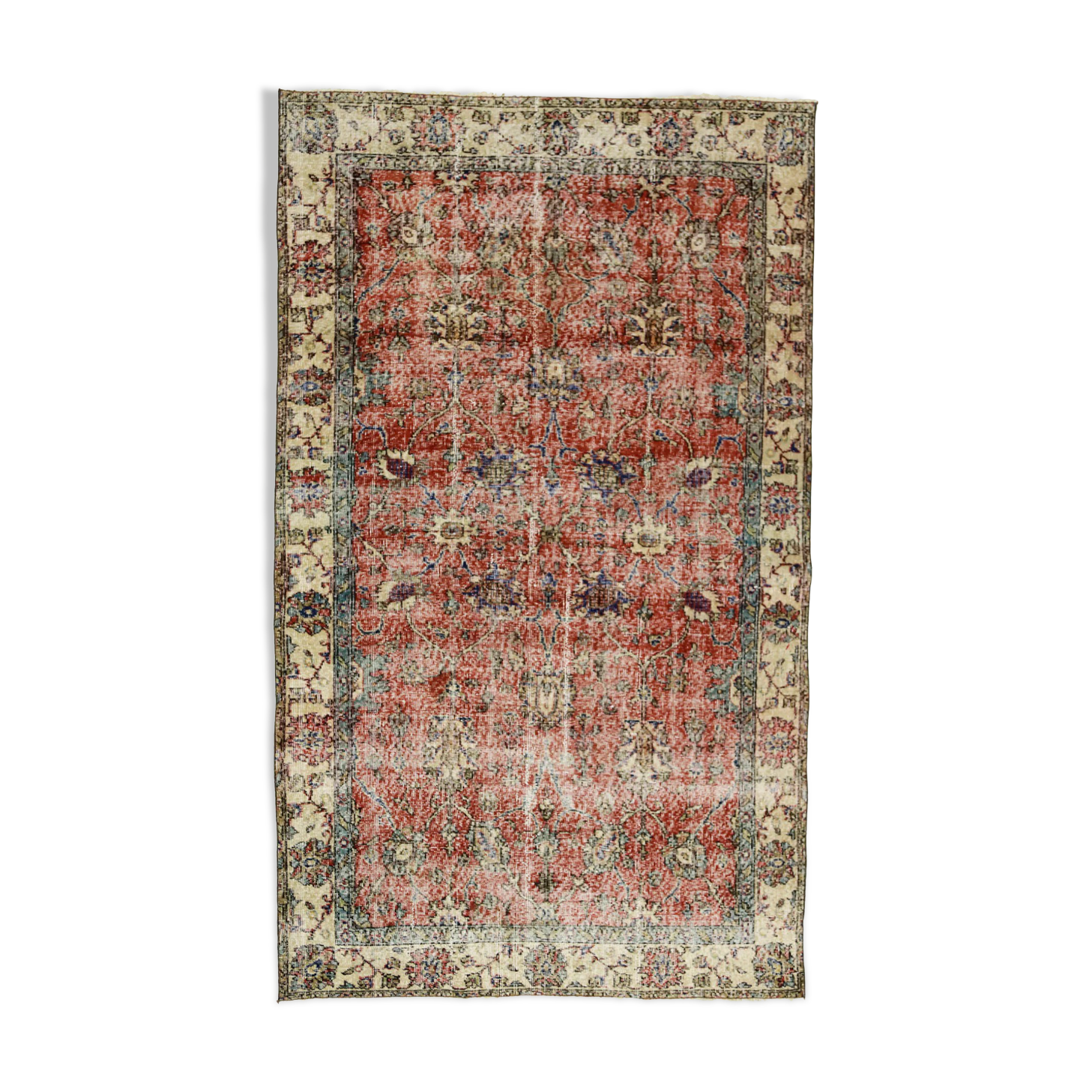 Anatolian handmade vintage rug 238 cm x 142 cm