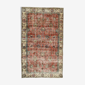 Anatolian handmade vintage rug 238 cm x 142 cm