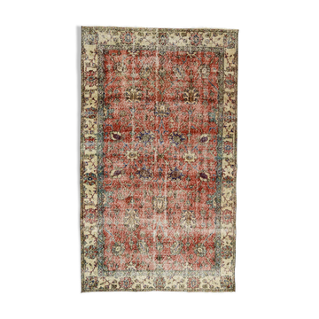 Anatolian handmade vintage rug 238 cm x 142 cm