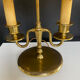 Directoire style bouillotte lamp in brass with double lights.