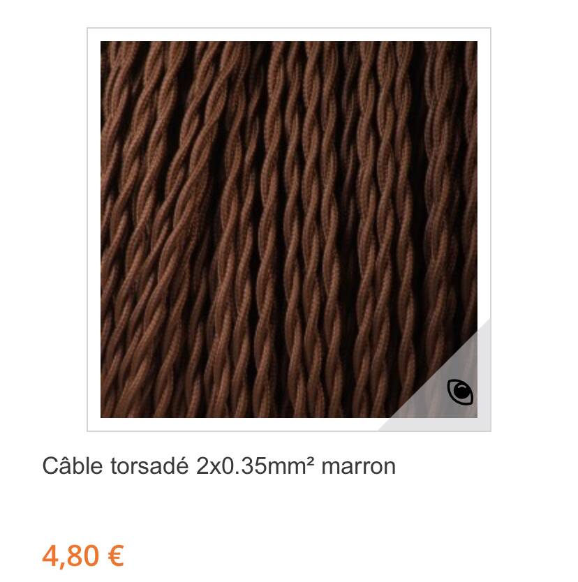 Wooden lamp, fabric cable, cotton lampshade