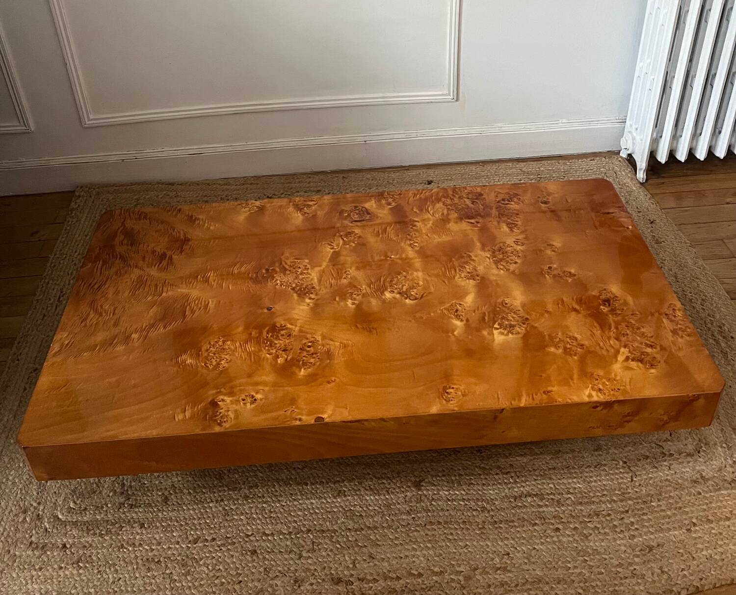 Rochebobois elm burl coffee table, 1970s