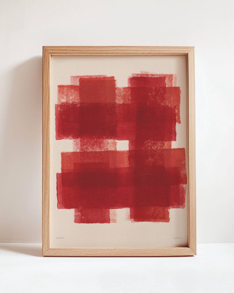 Abstract painting on paper B245 painting signed Eawy