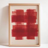 Abstract painting on paper B245 painting signed Eawy