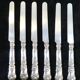 6 dessert knives blade and handle in sterling silver