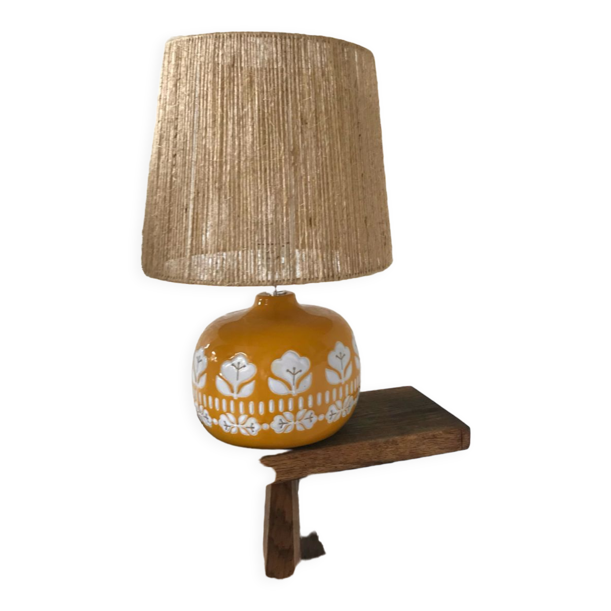 Ceramic lamp and rope