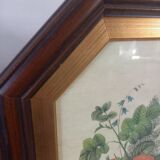 Cadre octogonal en bois vintage 80