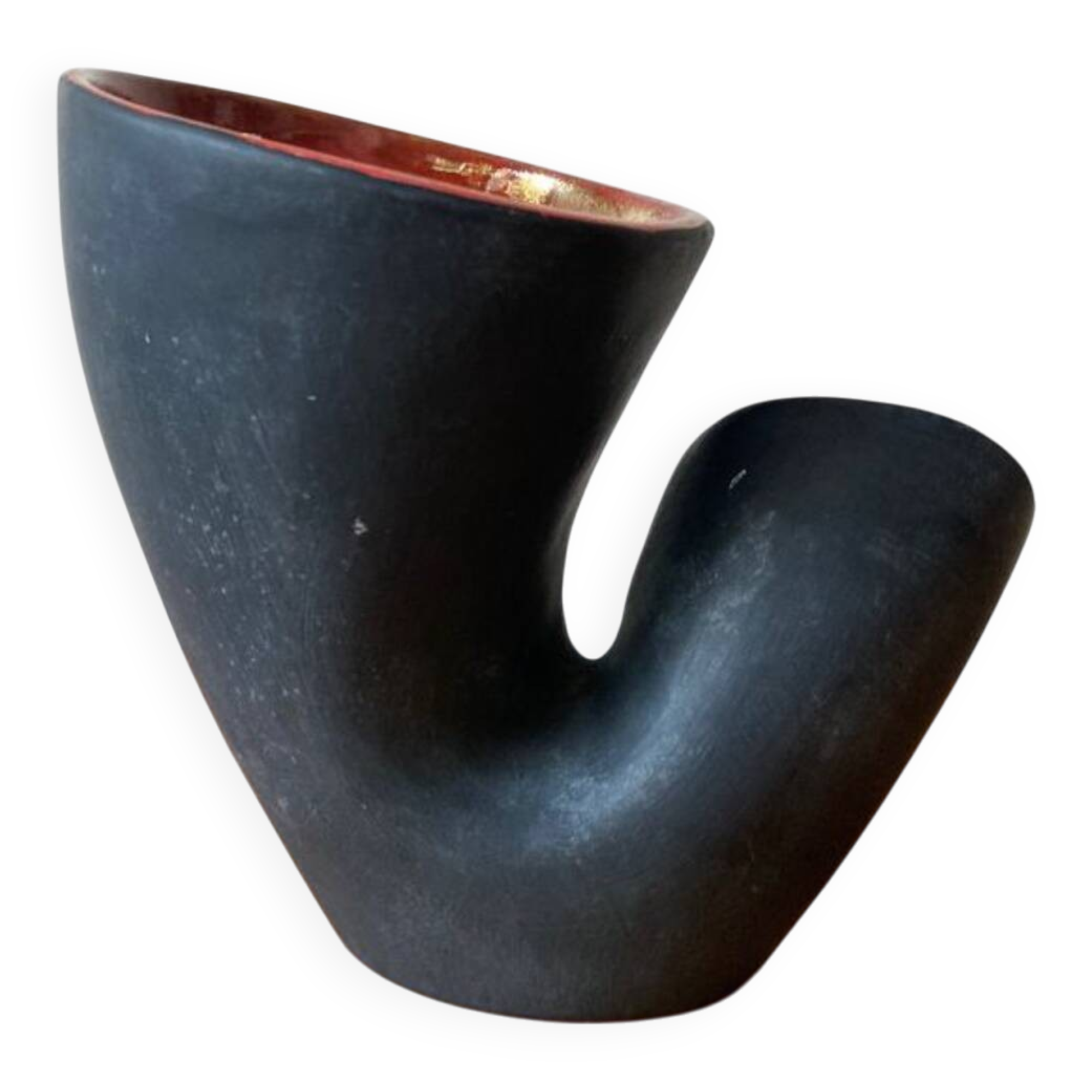 Double entrance ceramic vase