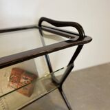 Mahogany side table & magazine holder from 1950'