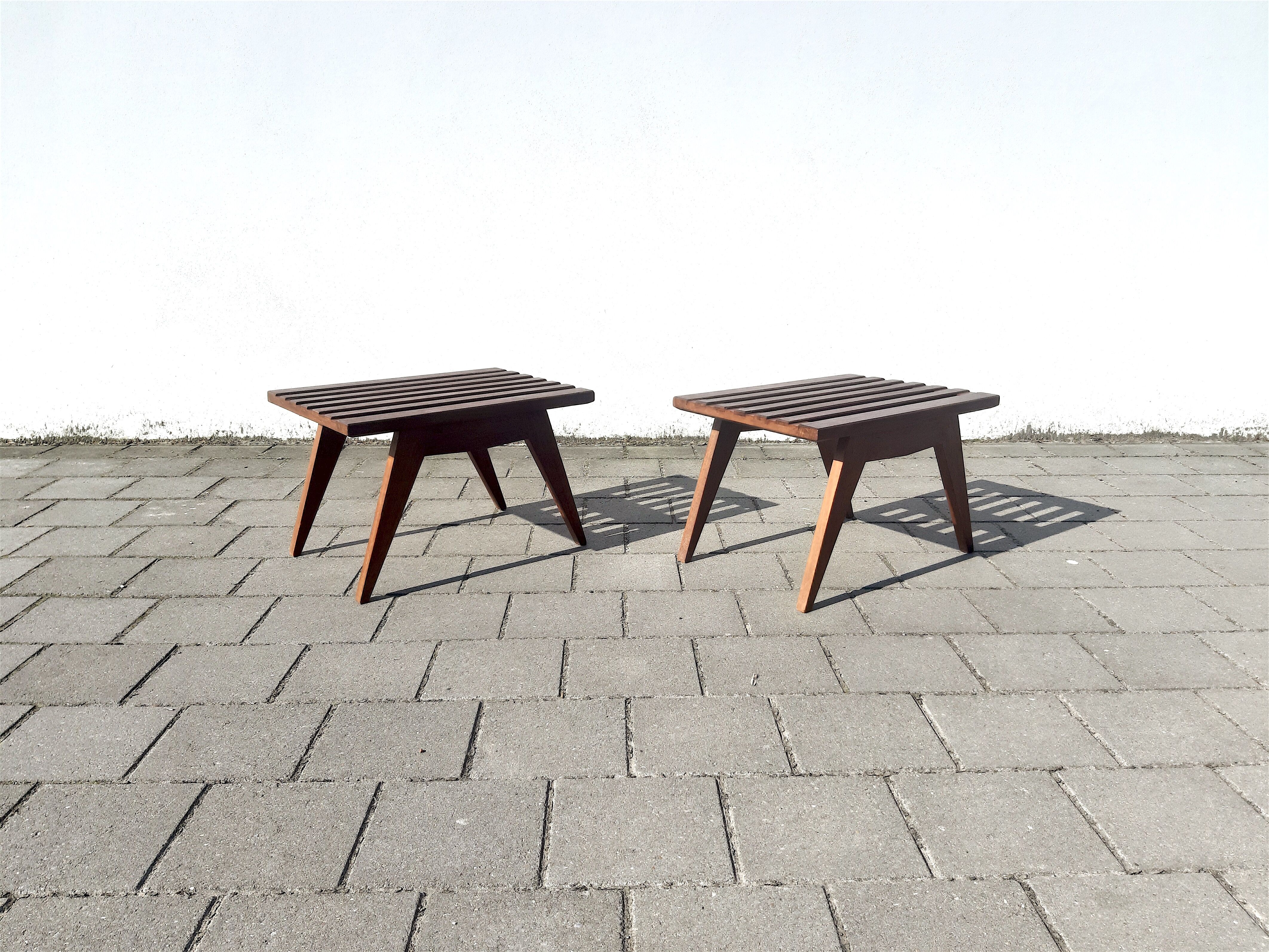 Pair of massive Reconstruction furniture mahogany side Tables