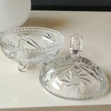 Bohemian cut crystal candy dish. Sophisticated star motifs.