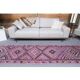 Vintage Turkish Oushak blanket made of wool and cotton, purple, 82x320.