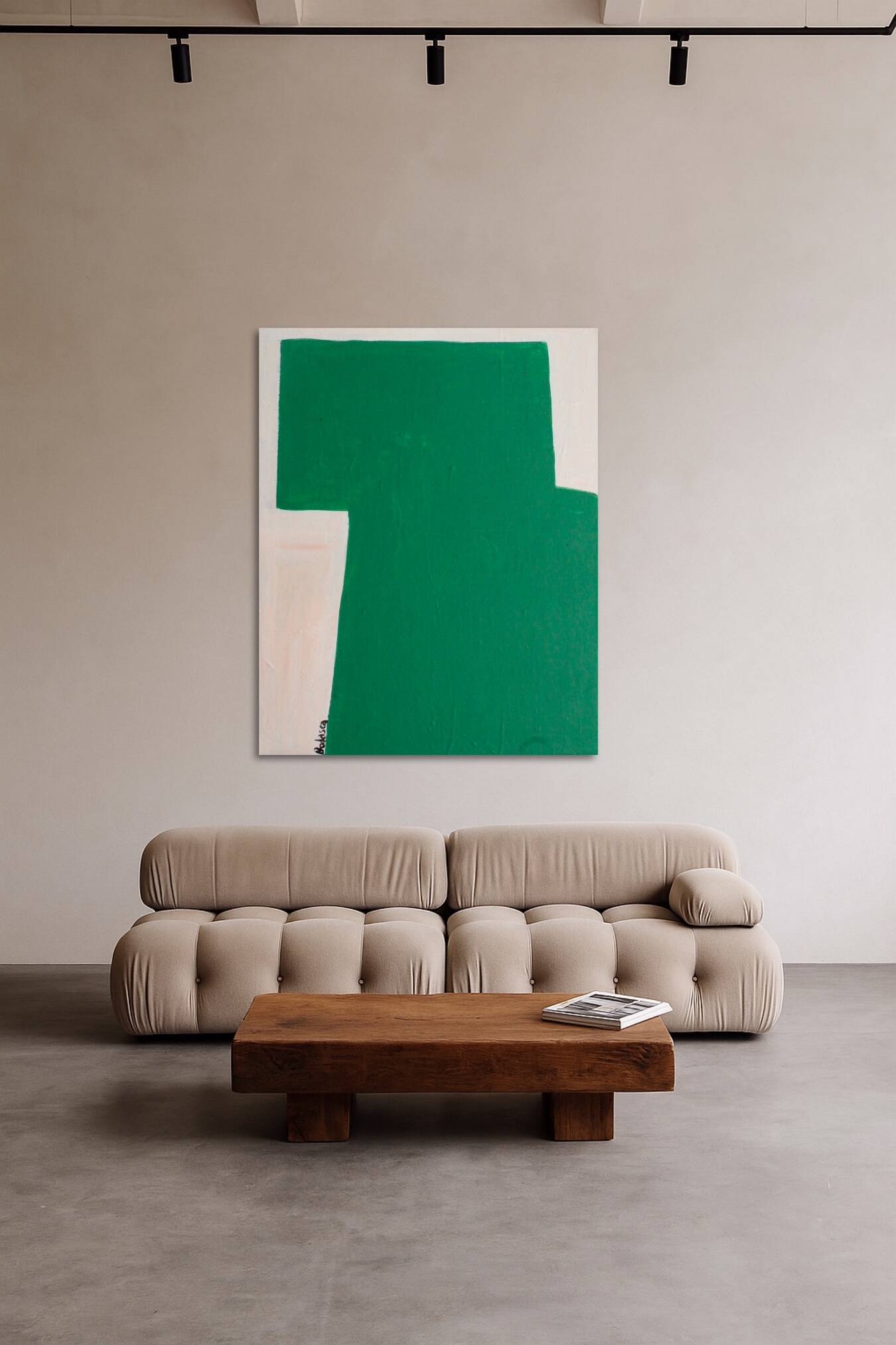 Contemporary art on canvas "verdant stillness" by Bodasca