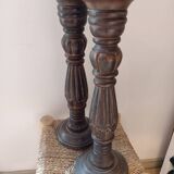Pair of wooden candlesticks