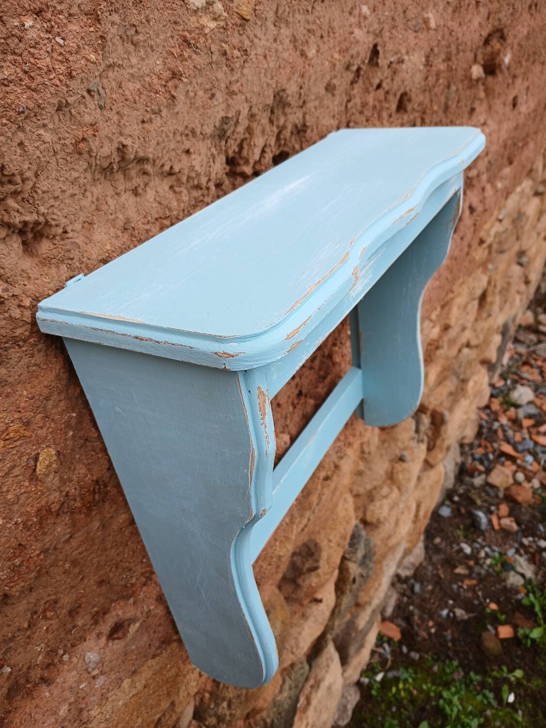 Revamped antique wall shelf