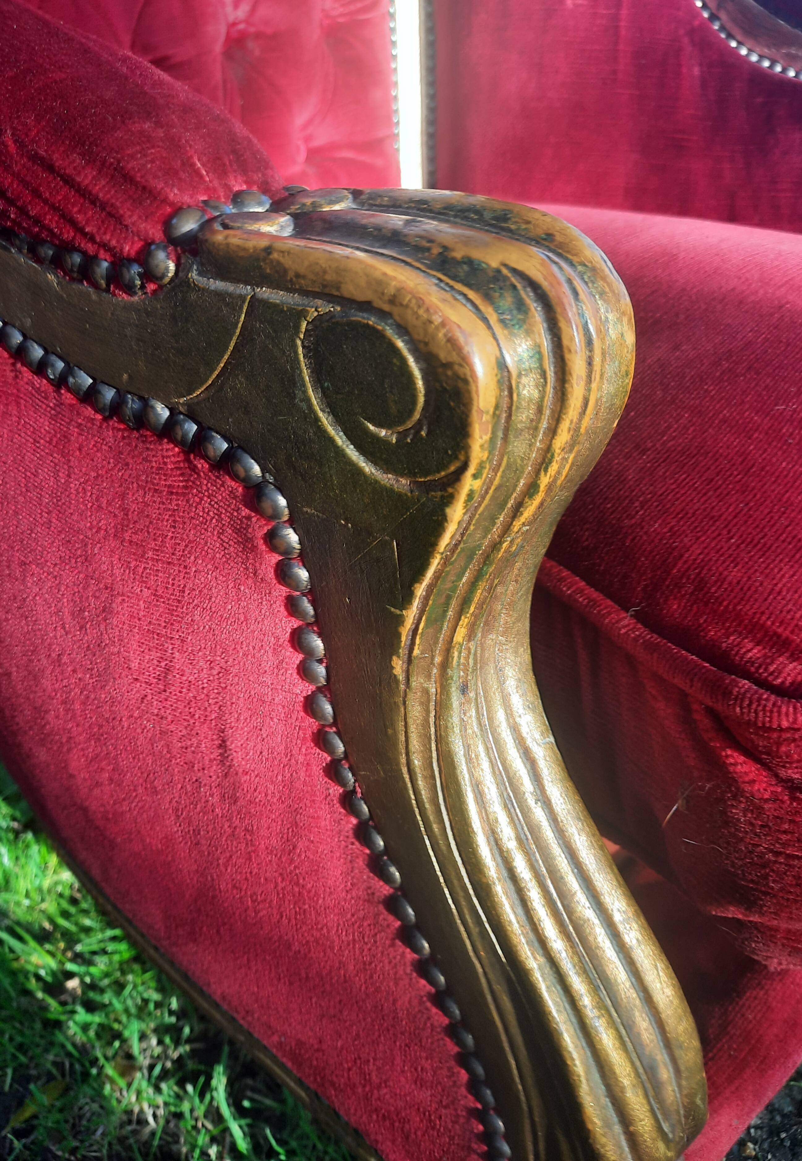 Large Louis XV style padded bergère