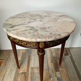 Table d’appont style Louis XVI en bois ,marbre et laiton
