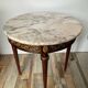 Louis XVI style side table in wood, marble and brass