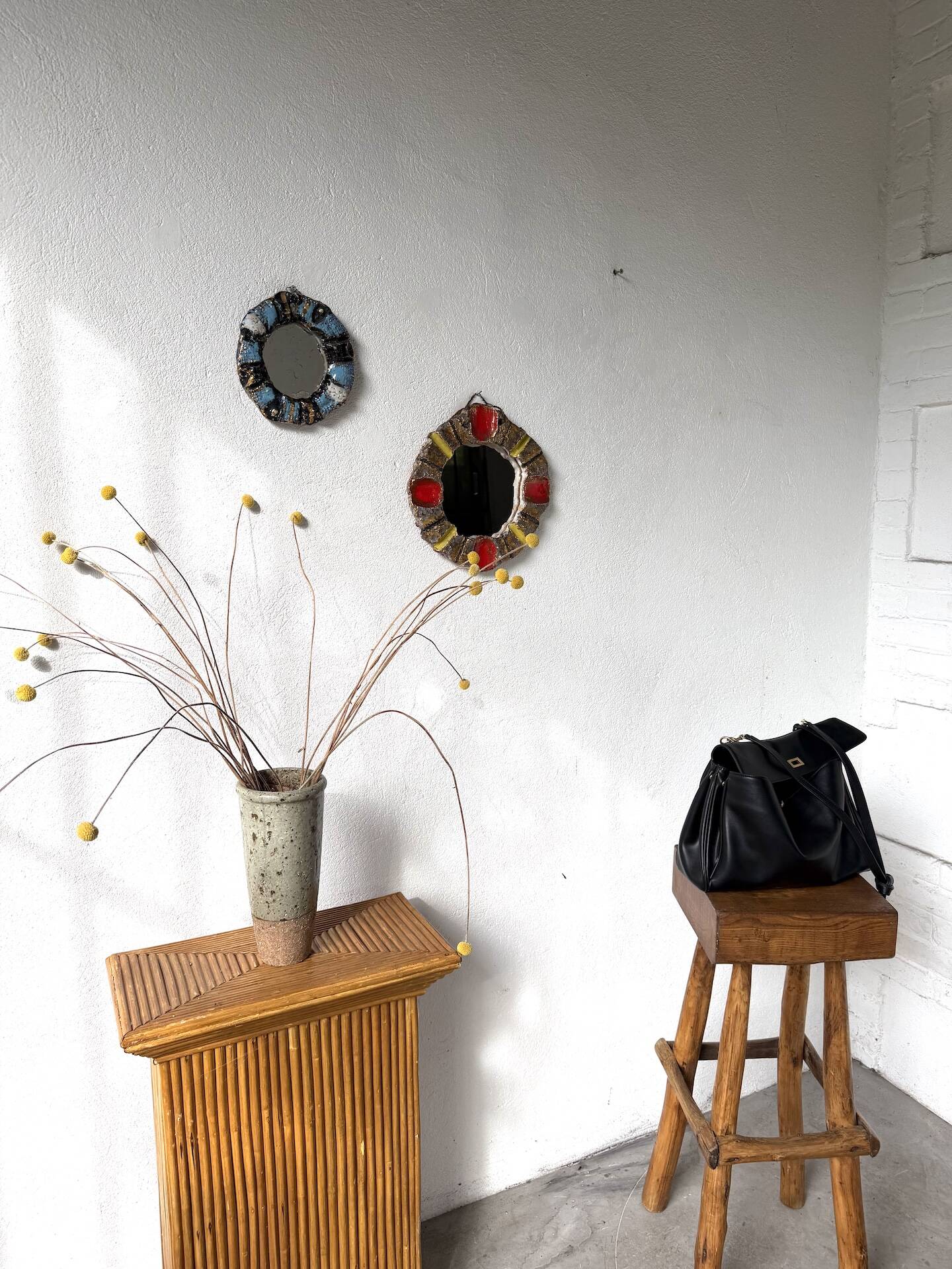 Pair of ceramic mirrors 1950 dlg Mithé