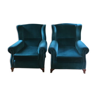Paire de bergères anglaises style Chippendale