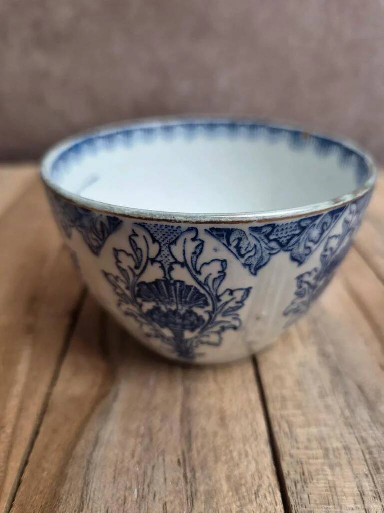 Antique K&G Lunéville cup – Nanceen model – Blue earthenware – Rare