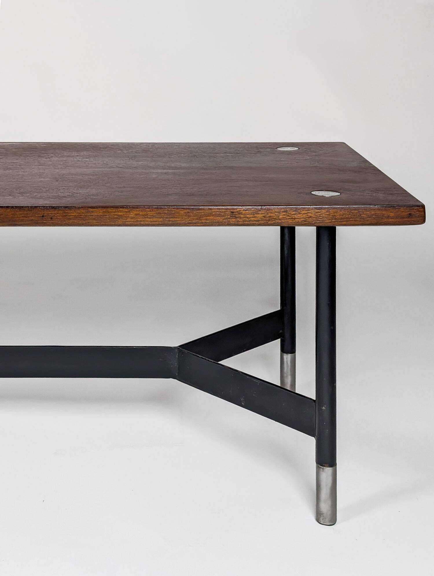 Banc italien en teck et métal, 1970