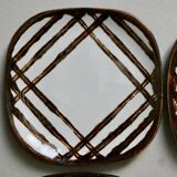 Lot of 6 plates KG Lunéville Badonviller, hand-painted, 60s