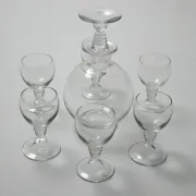 Set of 7 Art Deco Traditie W.J. Rozendaal 1932-33 decanter and 6 glasses