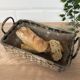 Woven silver-plated metal basket.