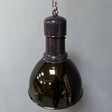 Large black enamel Bauhaus factory lamp