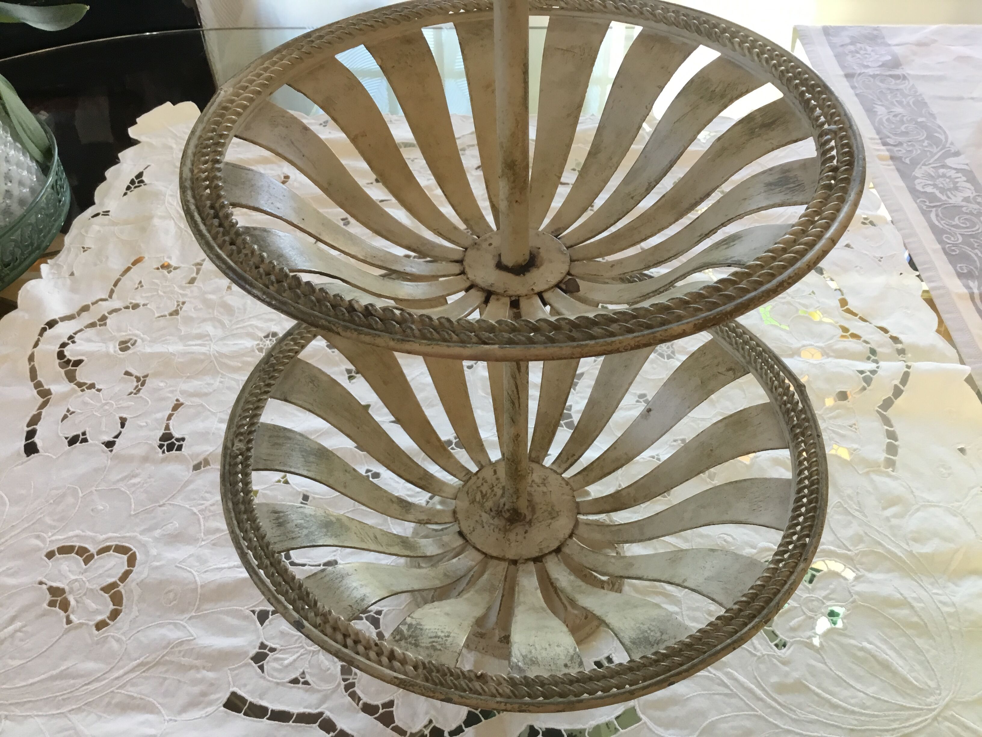 Servant painted iron fruit baskets