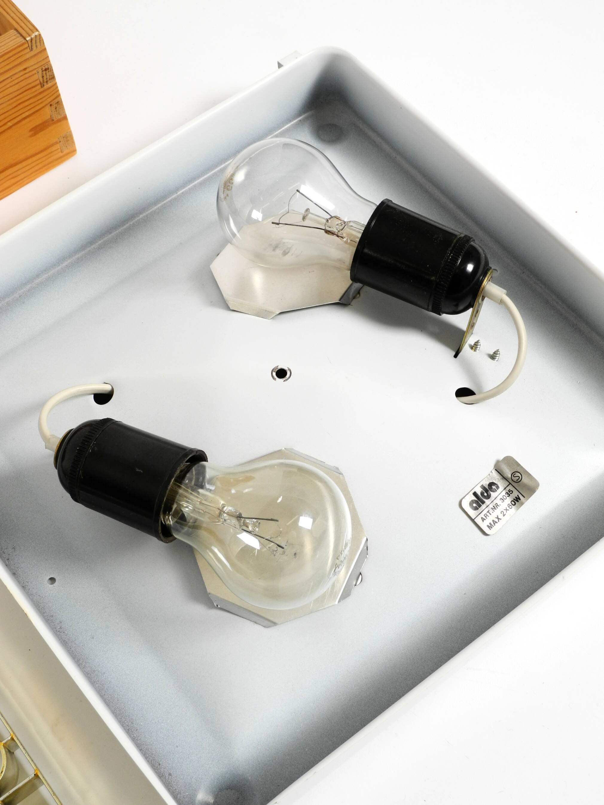 Beautiful 1970s square ceiling lamp made of pine wood by Alda Sweden