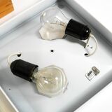 Beautiful 1970s square ceiling lamp made of pine wood by Alda Sweden