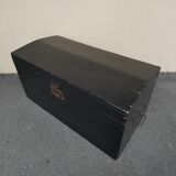 Old blackened wooden chest 19th