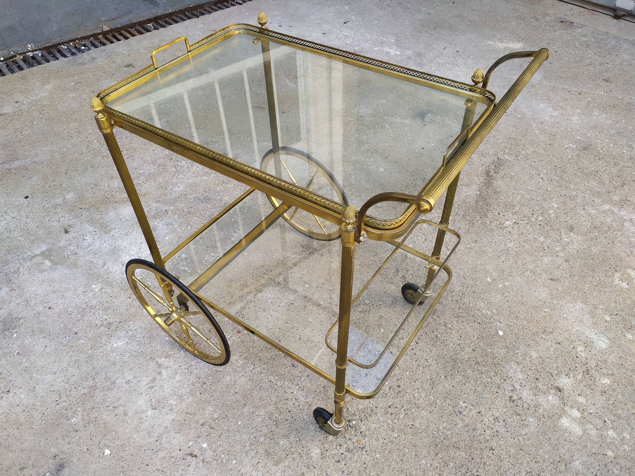 Golden brass cart