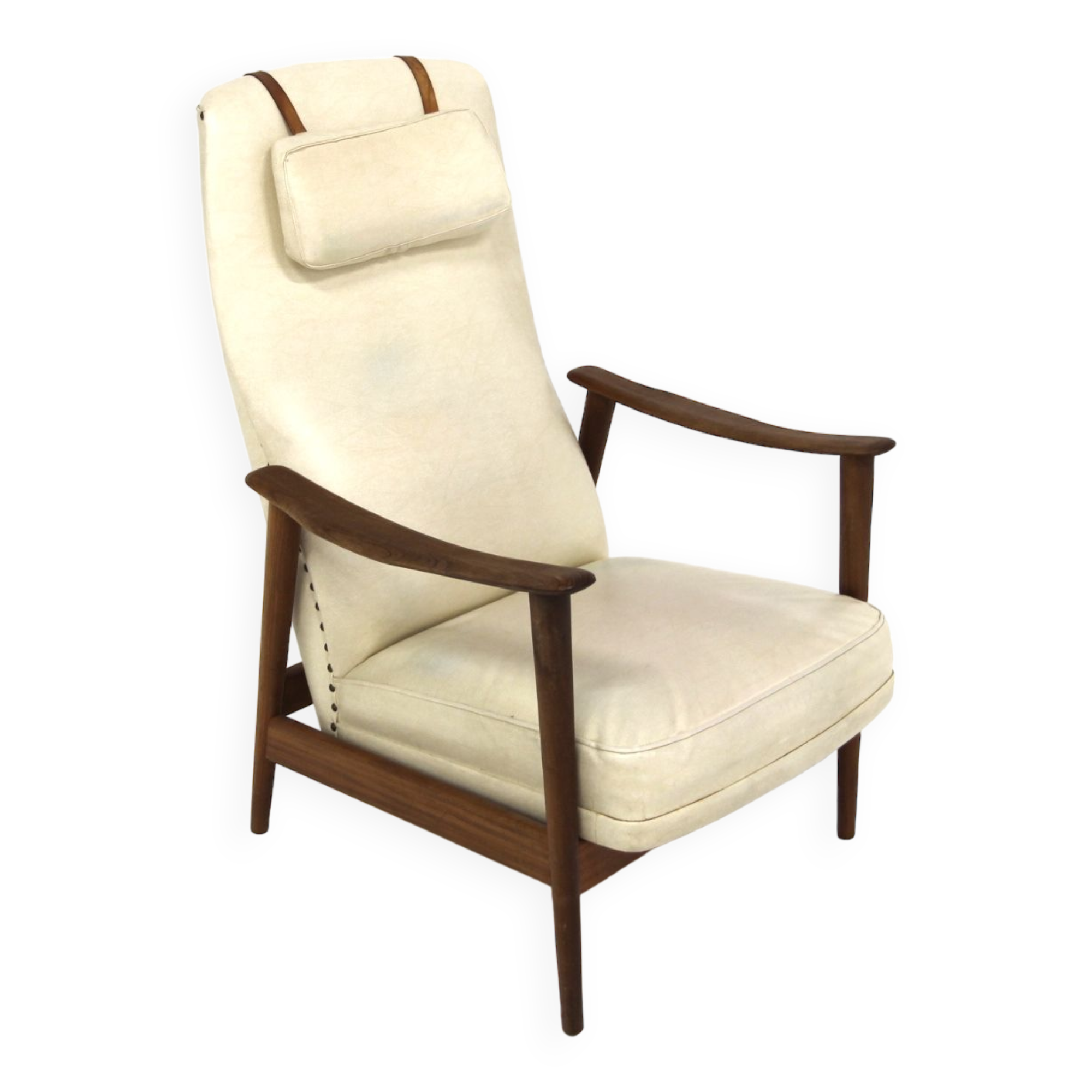 Scandinavian imitation leather armchair, Sweden, 1960